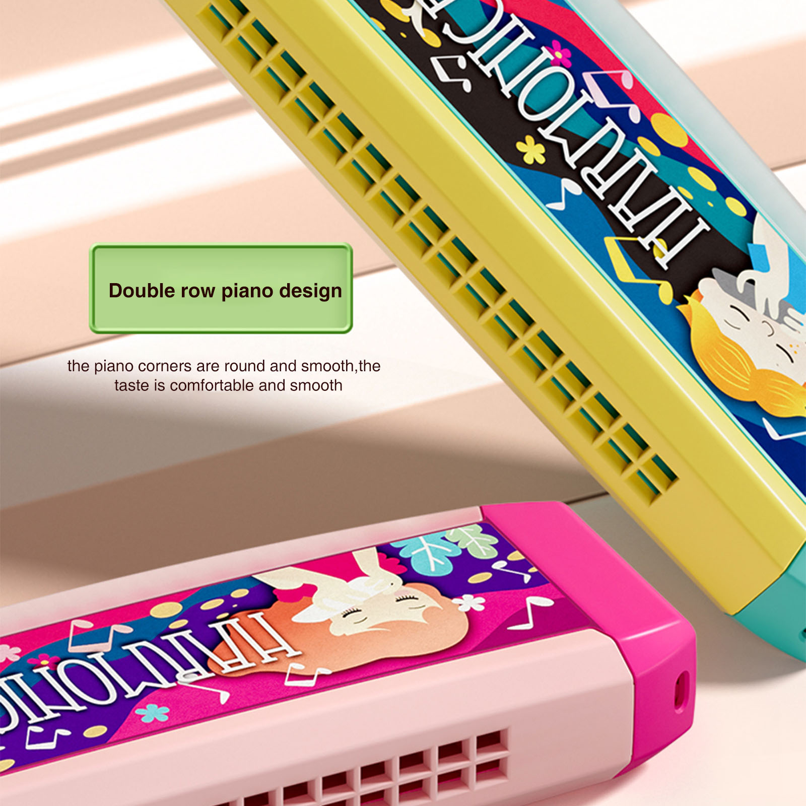 Kids First Education - 16-Hole Kids Harmonica -Colorful Light-Up Musical