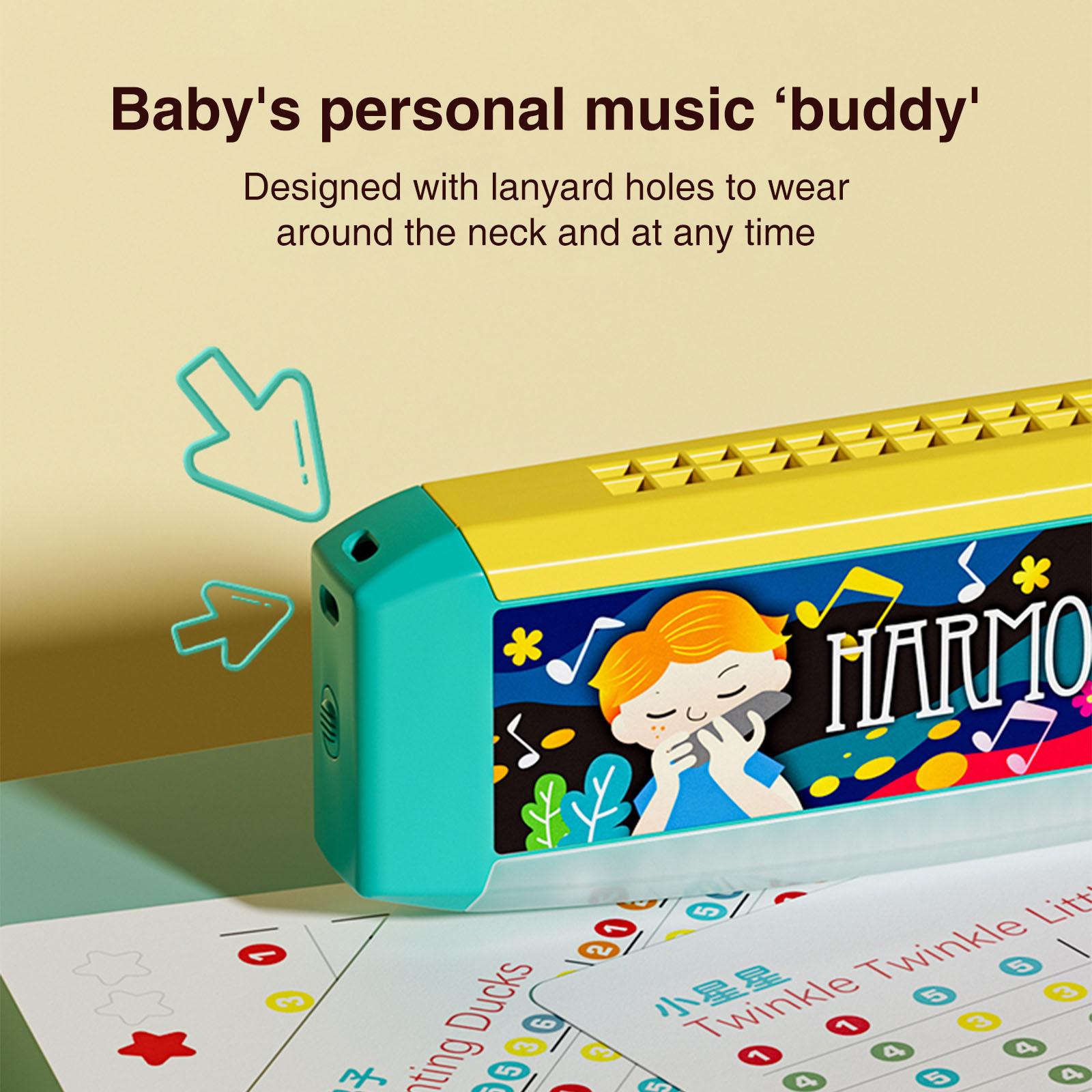 16-Hole Kids Harmonica -Colorf - Kids First Education 评论和价格