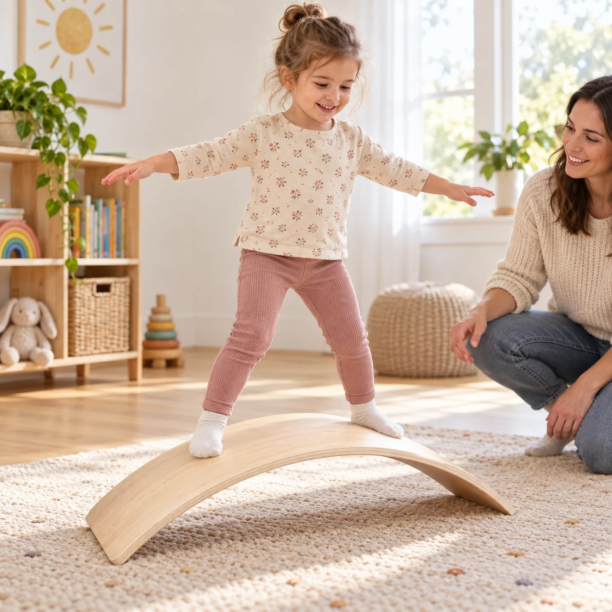 Wooden Wobble Balance Board Cu - Kids Education Activities 评论和价格